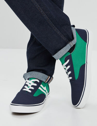 Tennis en toile à lacets multicolore homme
