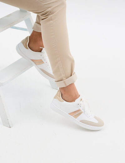 Tennis basses à lacets blanc femme