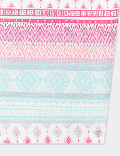 Legging 3/4 élastiqué coton blanc fille