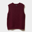 Pull sans manches col rond bordeaux femme