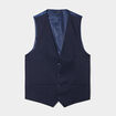 Gilet de costume droit boutonné bleu marine homme