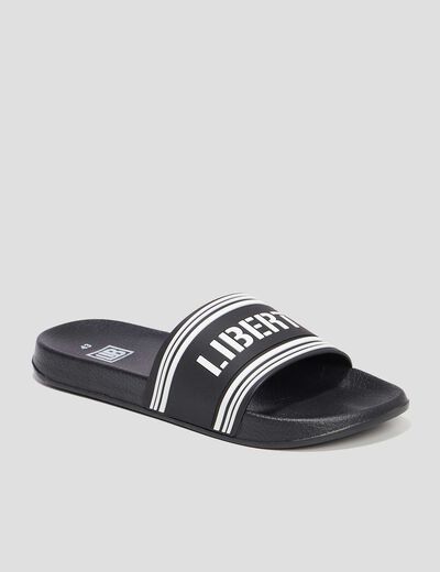Mules plates noir homme