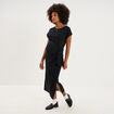 Robe de grossesse longue avec noeud noir femme maternit&eacute;