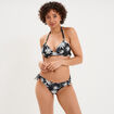 Haut de maillot de bain forme triangle ecru femme