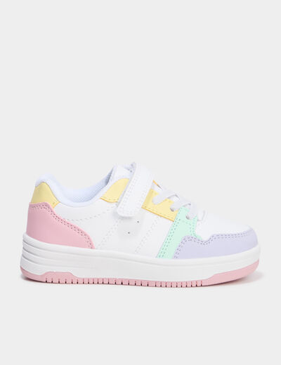 Tennis basses à scratchs multicolore fille