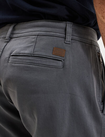 Pantalon cargo slim stretch vert fonc&eacute; homme