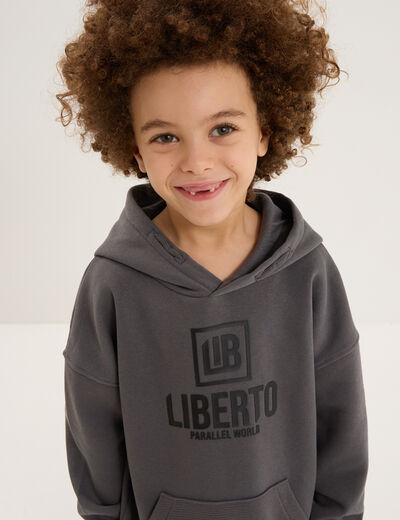 Ensemble de jogging sweat et pantalon gris fonc&eacute; gar&ccedil;on