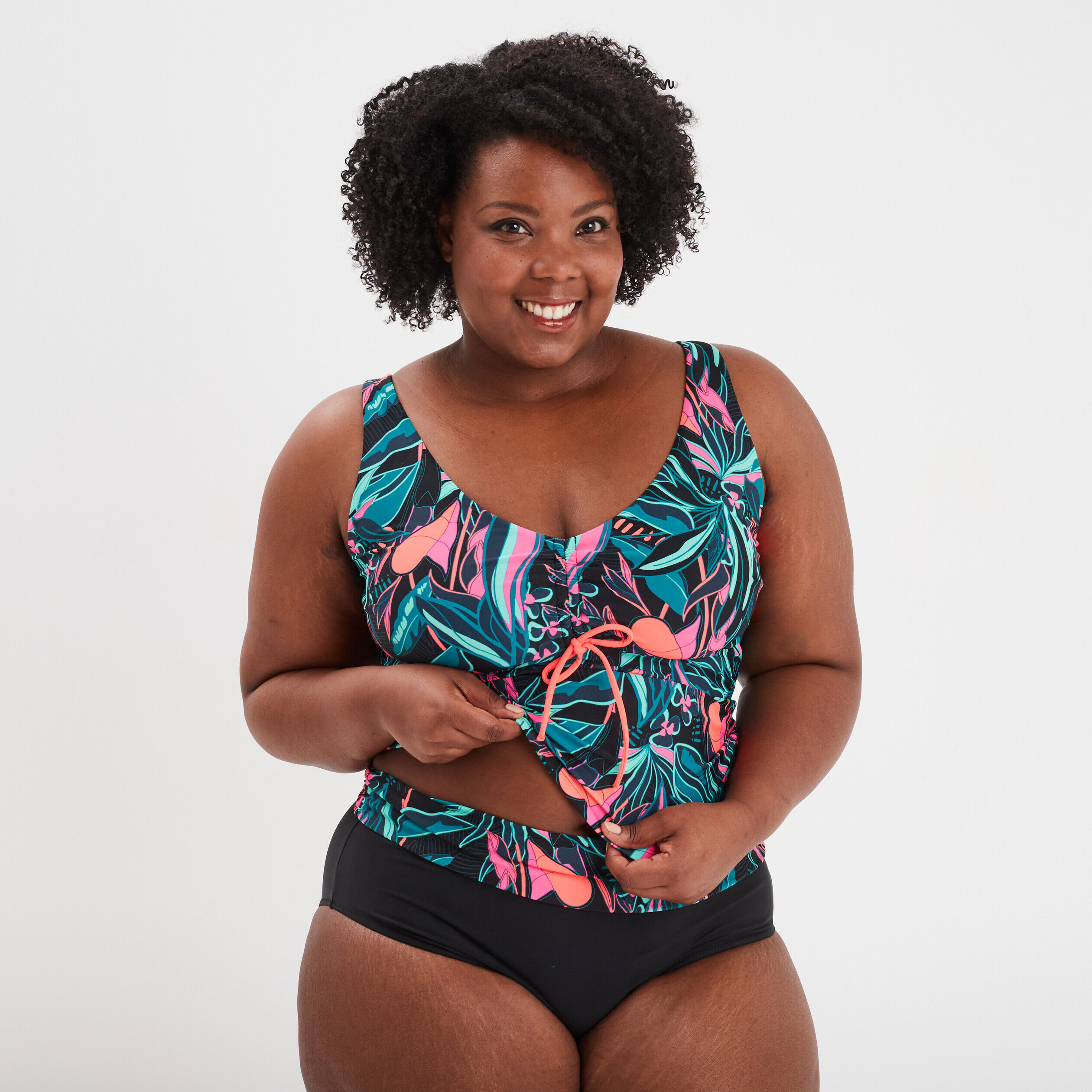 Haut de maillot de bain tankini noir femme grande taille WAMEA BEACH
