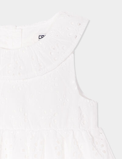 Robe broderie anglaise coton Creeks blanc bébé fille