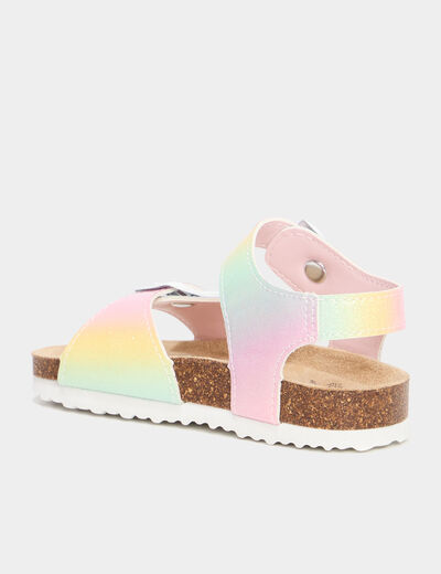 Sandales avec boucles plates multicolore fille