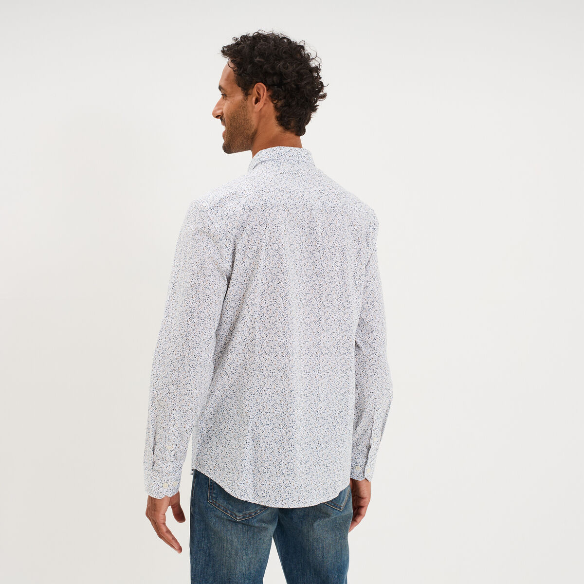 Chemise ajust&eacute;e manches longues multicolore homme