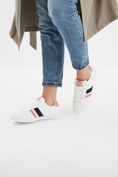 Tennis &agrave; lacets blanc femme