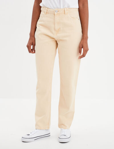 Jeans mom taille haute 7/8ème Creeks jaune clair femme