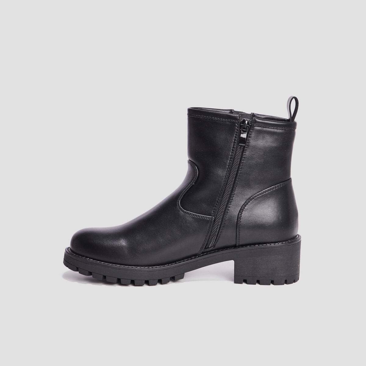 Bottines ranger avec boucles noir femme