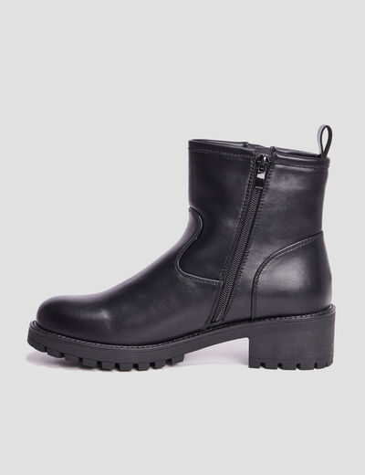 Bottines ranger avec boucles noir femme