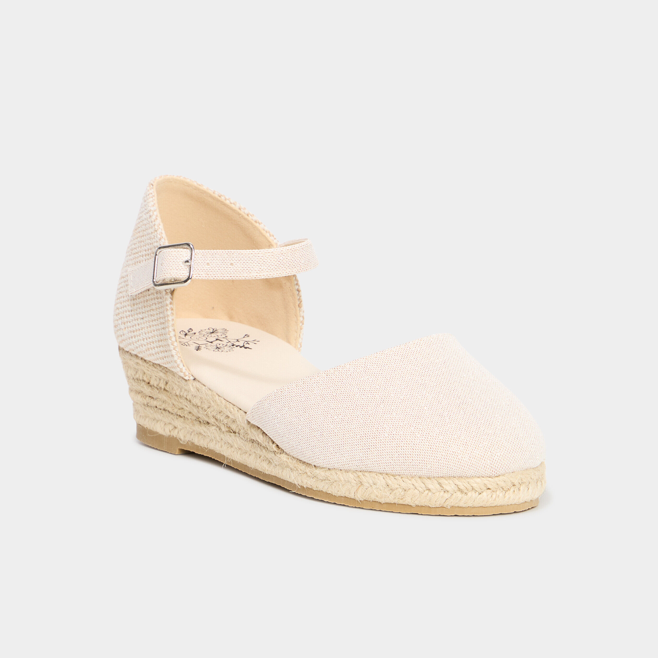 Espadrilles talons compensés blanc fille LH