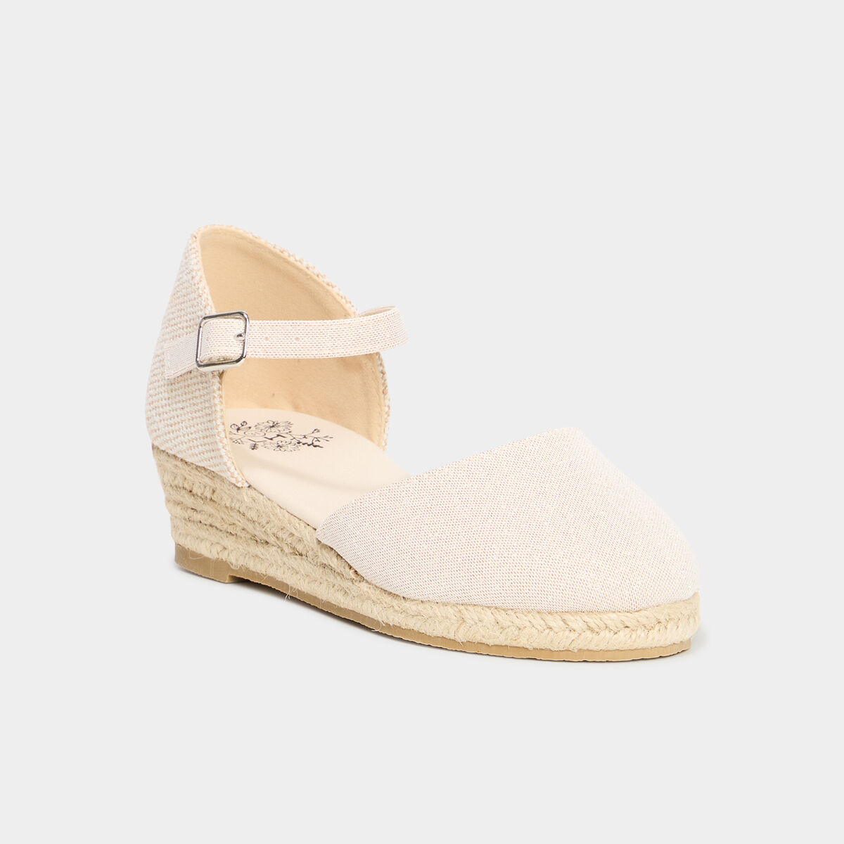 Espadrilles talons compensés blanc fille