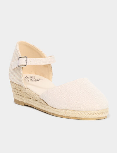 Espadrilles talons compensés blanc fille