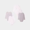 Lot 5 bodies US coton manches longues gris clair bébé