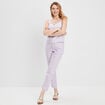 Blouse en lin bretelles larges parme femme