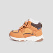 Baskets montantes fourrées scratchs marron bébé garçon