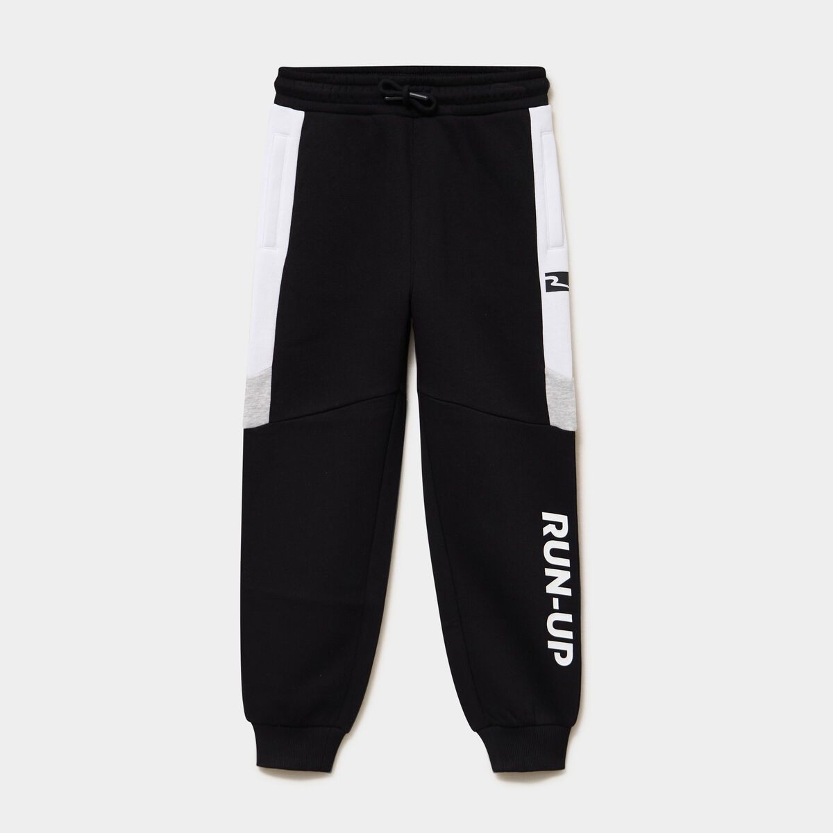 Pantalon de jogging regular molletonn&eacute; noir gar&ccedil;on