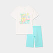 Ensemble 2 pièces avec cycliste coton blanc fille