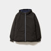 Blouson r&eacute;versible &agrave; capuche zipp&eacute; vert kaki homme