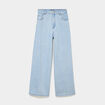 Jean extra large taille haute coton denim triple stone femme