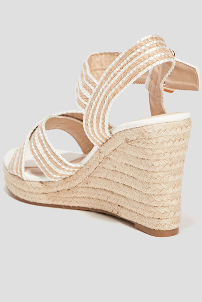 Sandales compensées Liberto blanc femme