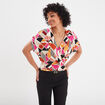 T-shirt col cache-coeur Mosquitos multicolore femme