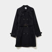 Trench mi-long ceinturé noir femme