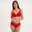 Soutien-gorge foulard padd&eacute; dentelle rouge femme