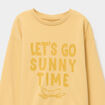 Sweat oversize col rond manches longues jaune gar&ccedil;on