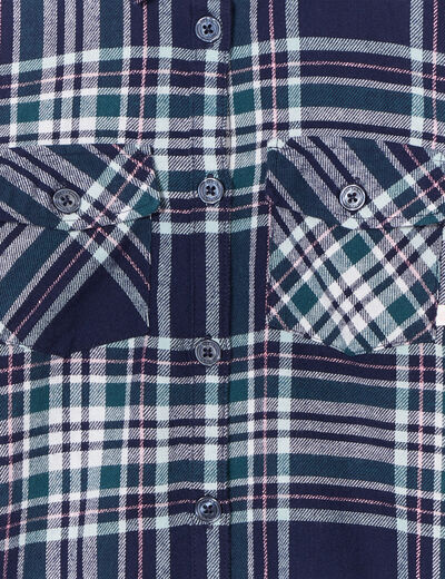 Chemise manches longues bleu marine fille