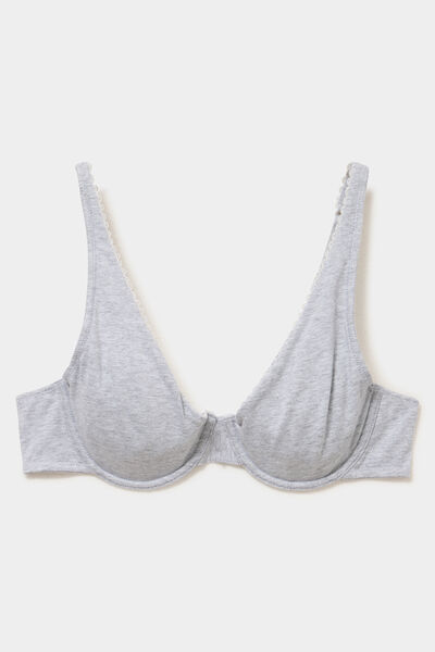 Soutien-gorge foulard coton majoritaire gris clair femme