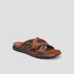 Mules en cuir marron homme