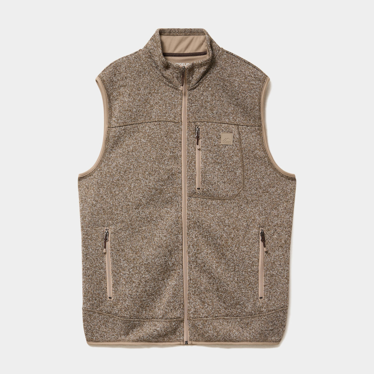 Gilet sans manches col montant marron homme