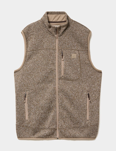 Gilet sans manches col montant marron homme