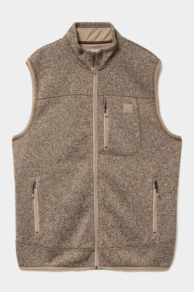 Gilet sans manches col montant marron homme