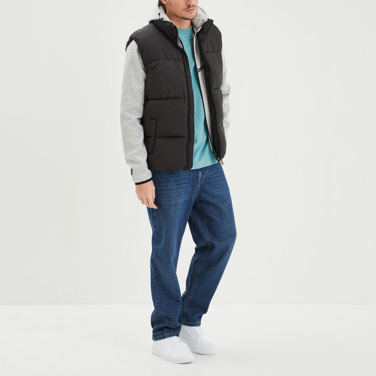 Doudoune sans manches zippée noir homme