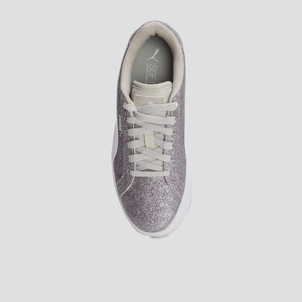 tennis plateformes a lacets puma gris argent fille Tennis plateformes à lacets Puma gris argent fille