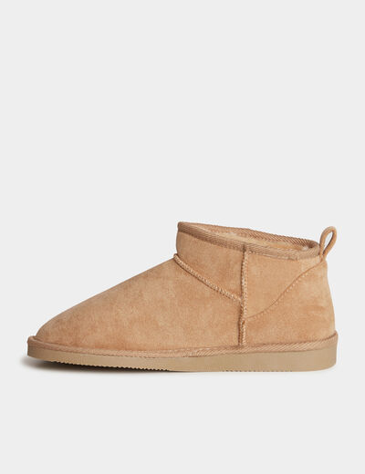 Bottines fourrées sable femme