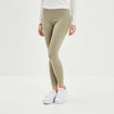 Legging long taille haute vert kaki femme