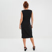Robe moulante encolure asymétrique noir femme