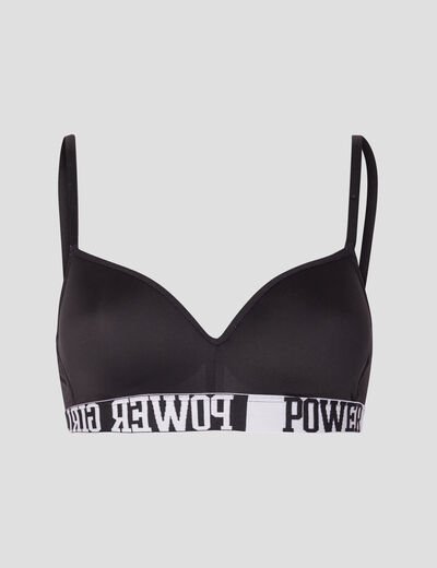 Soutien-gorge triangle microfibre noir femme