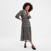 Robe longue évasée manches 3/4 Liberto noir femme