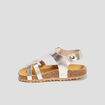 Sandales brides croisées en cuir Creeks jaune or bébé fille