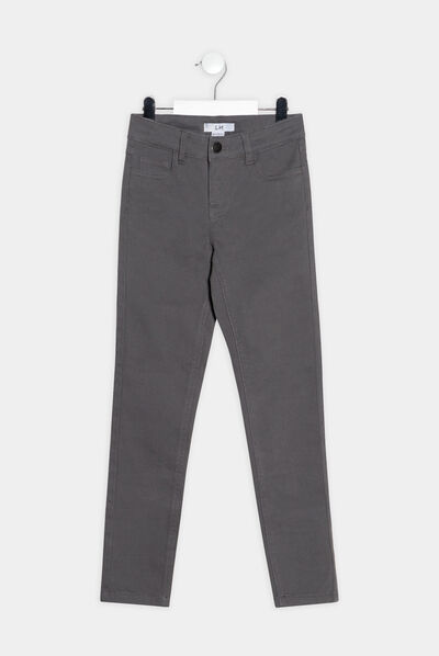 Pantalon slim taille ajustable gris foncé fille