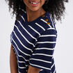 Robe t-shirt manches courtes coton ecru femme